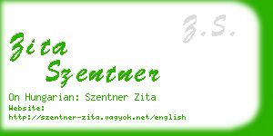zita szentner business card